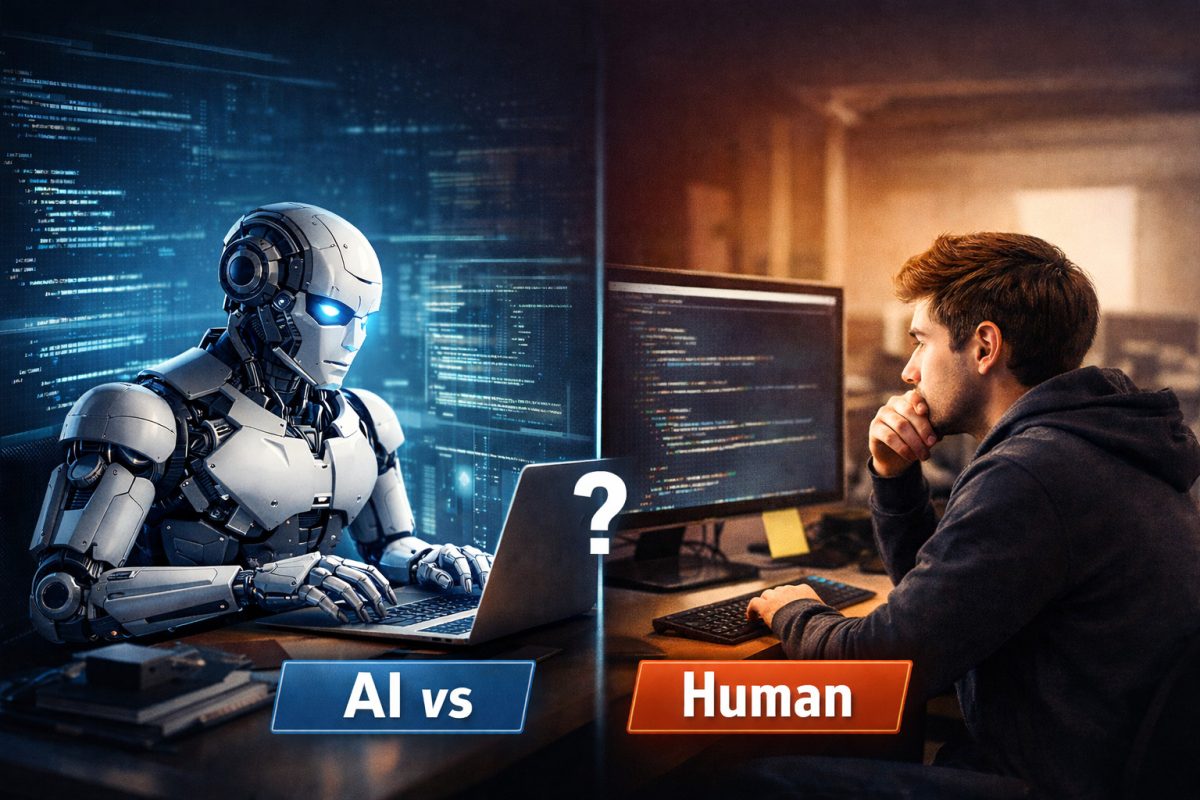 AI vs human coding, web development