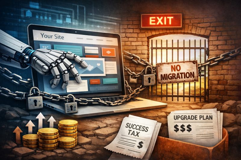 AI website builder Wix Harmony - expensive, not customizable, not portable