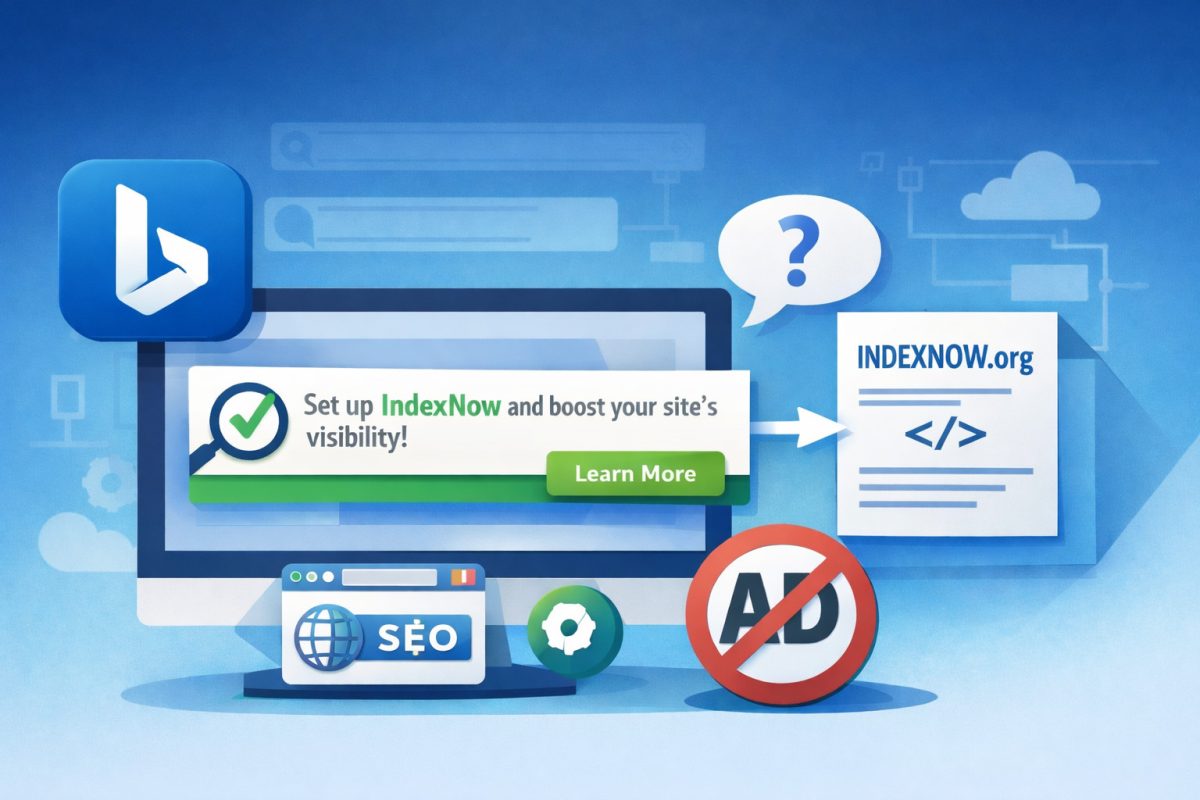 Bing Webmaster Tools, IndexNow message