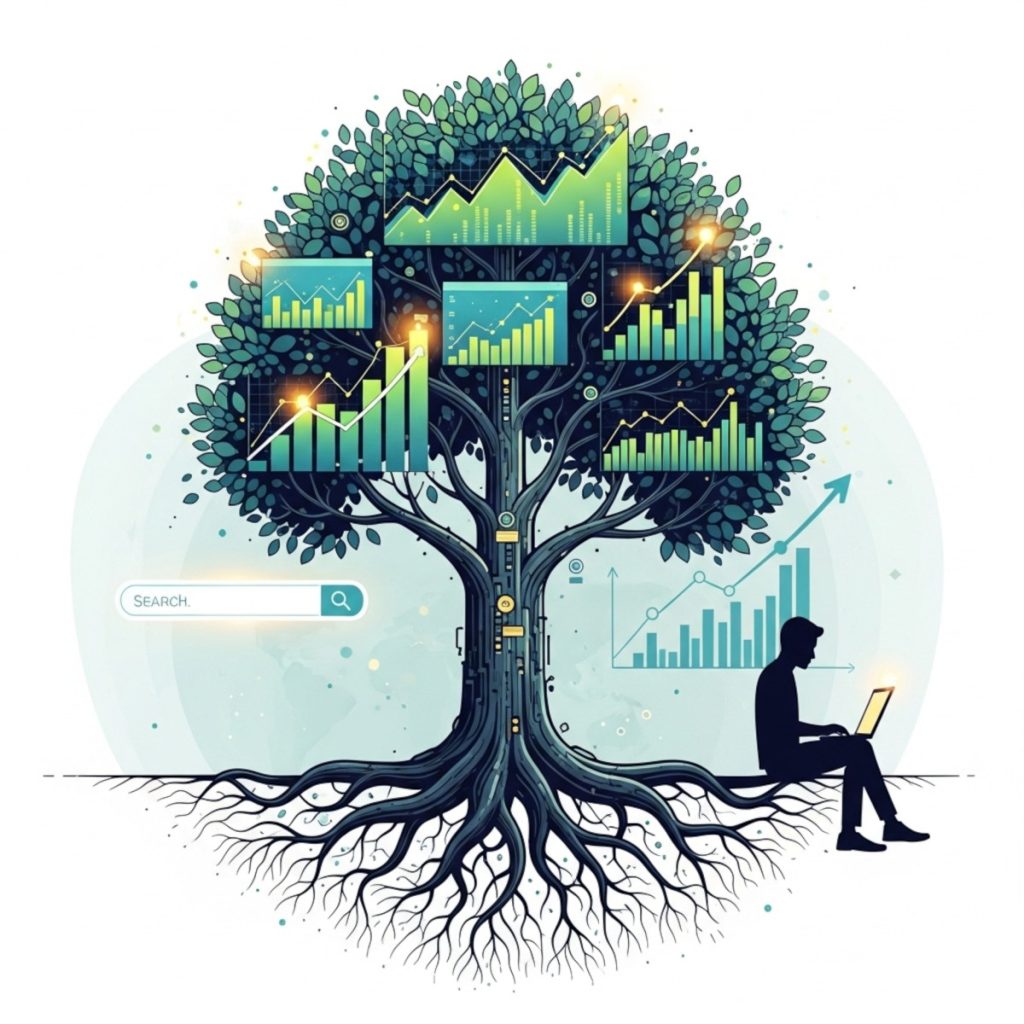 Build organic traffic, symbolized by a growing tree