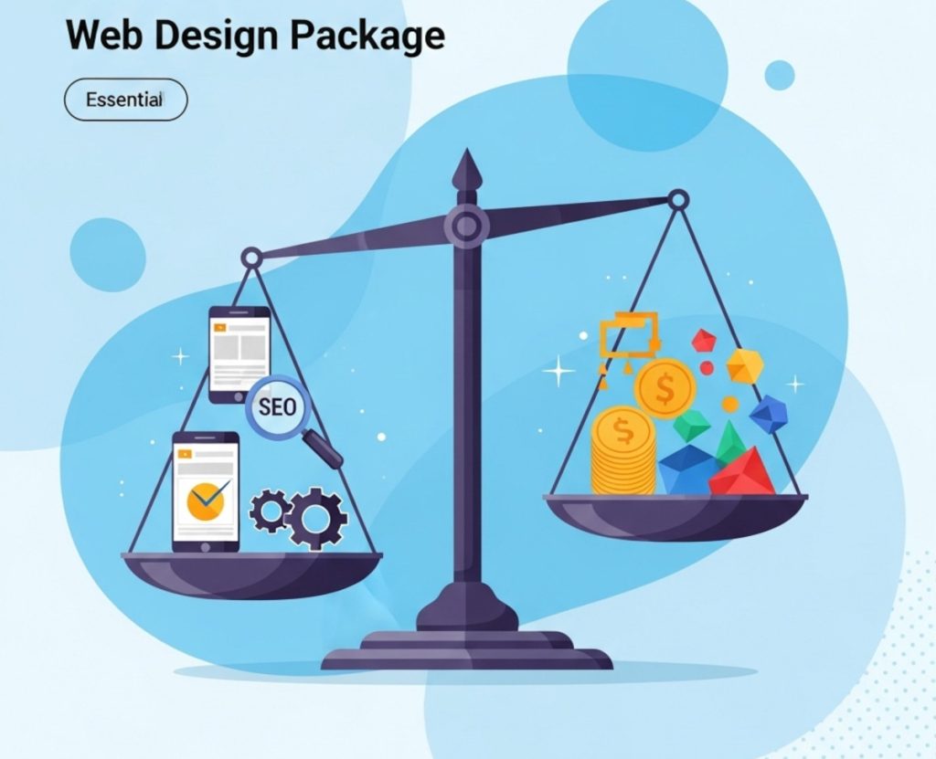 Choosing a web design package, essential features like SEO vs overpaying for unnecessary services or bloated plugins