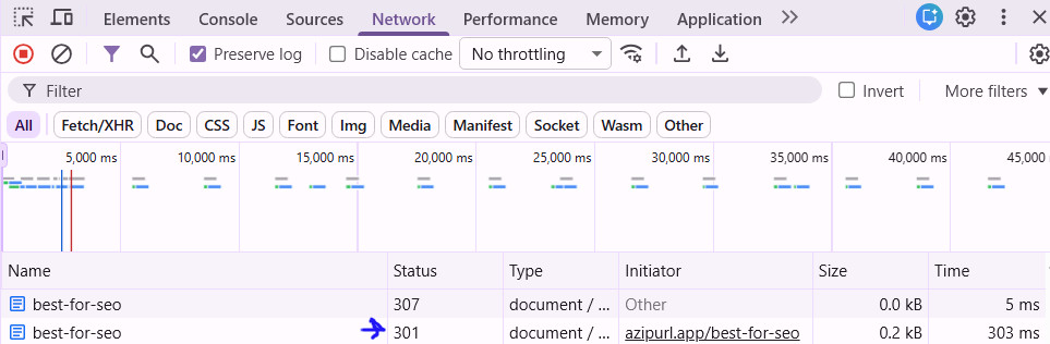 chrome-network-tab-301-status-permanent-redirect