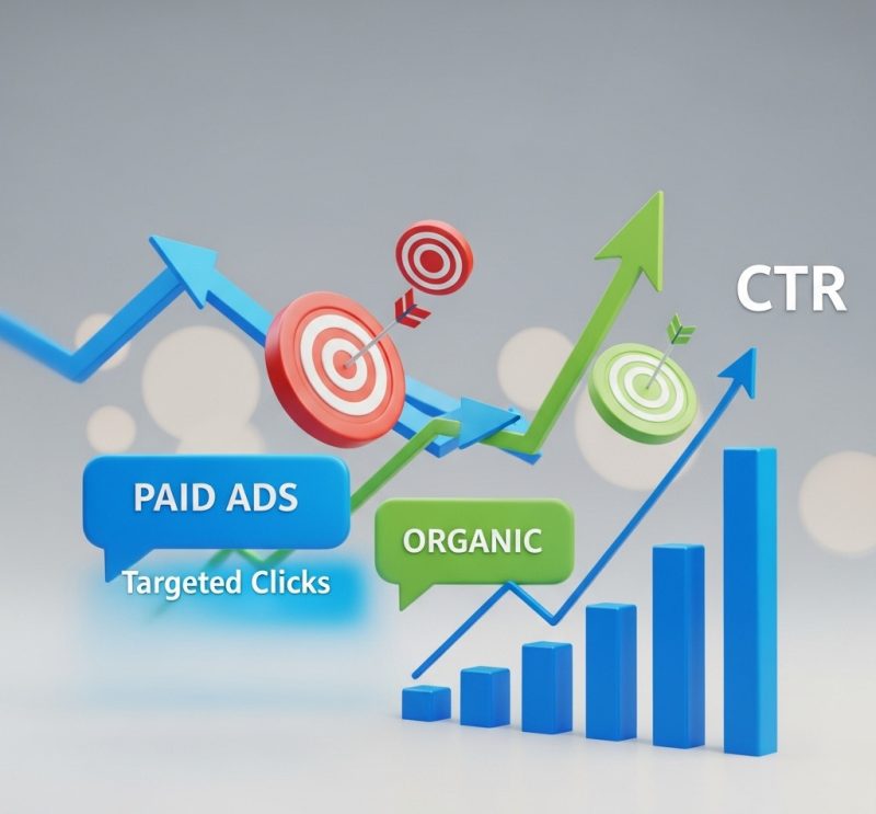 CTR, for paid ads and organic traffic, targeted clicks