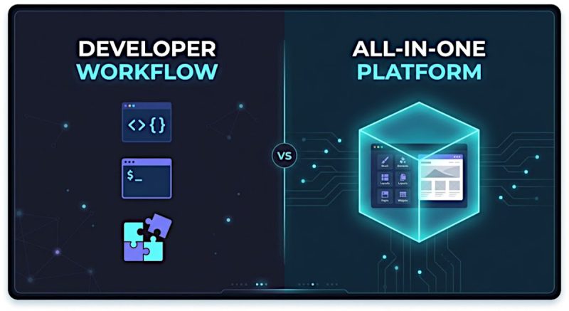 Developer workflow vs all-in-one website builder