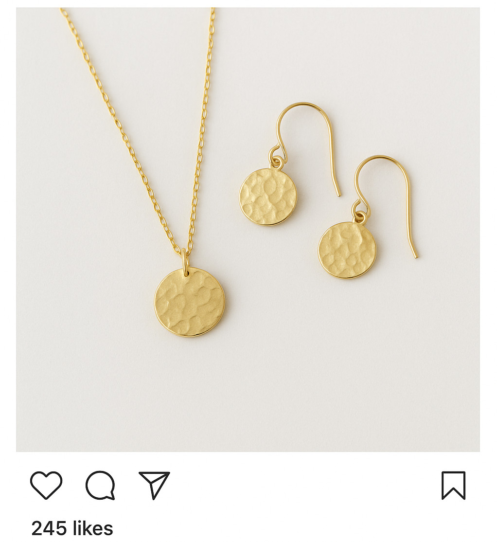 example Instagram post, handmade jewelry