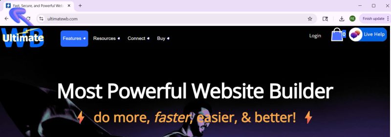 Favicon example, UltimateWB website
