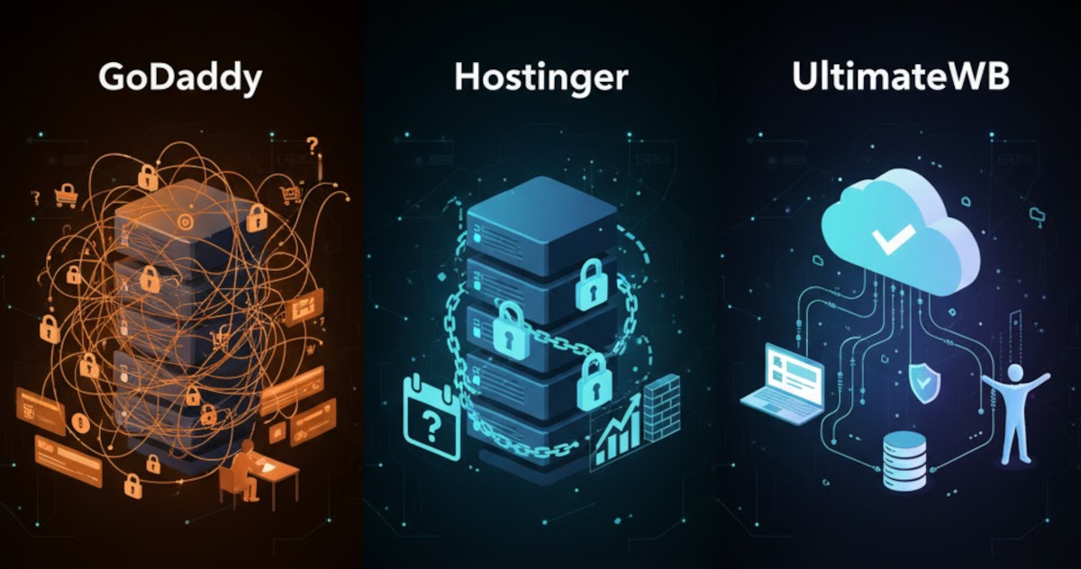 GoDaddy vs Hostinger vs UltimateWB