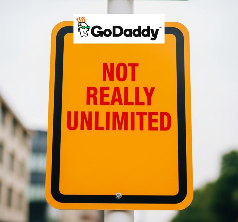 GoDaddy web hosting plans, not really unlimited anything