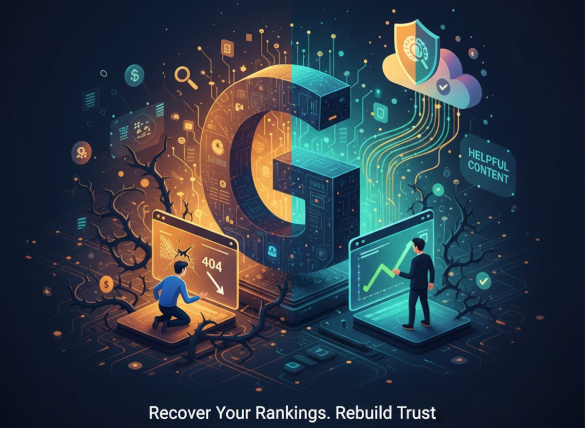 Google algorithm penalties, how to fix, rebuild, with trust and helpful content
