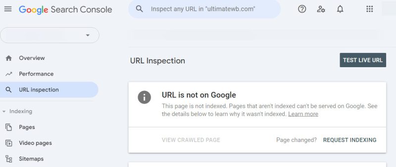 Google Search Console, URL Inspection Tool, request indexing