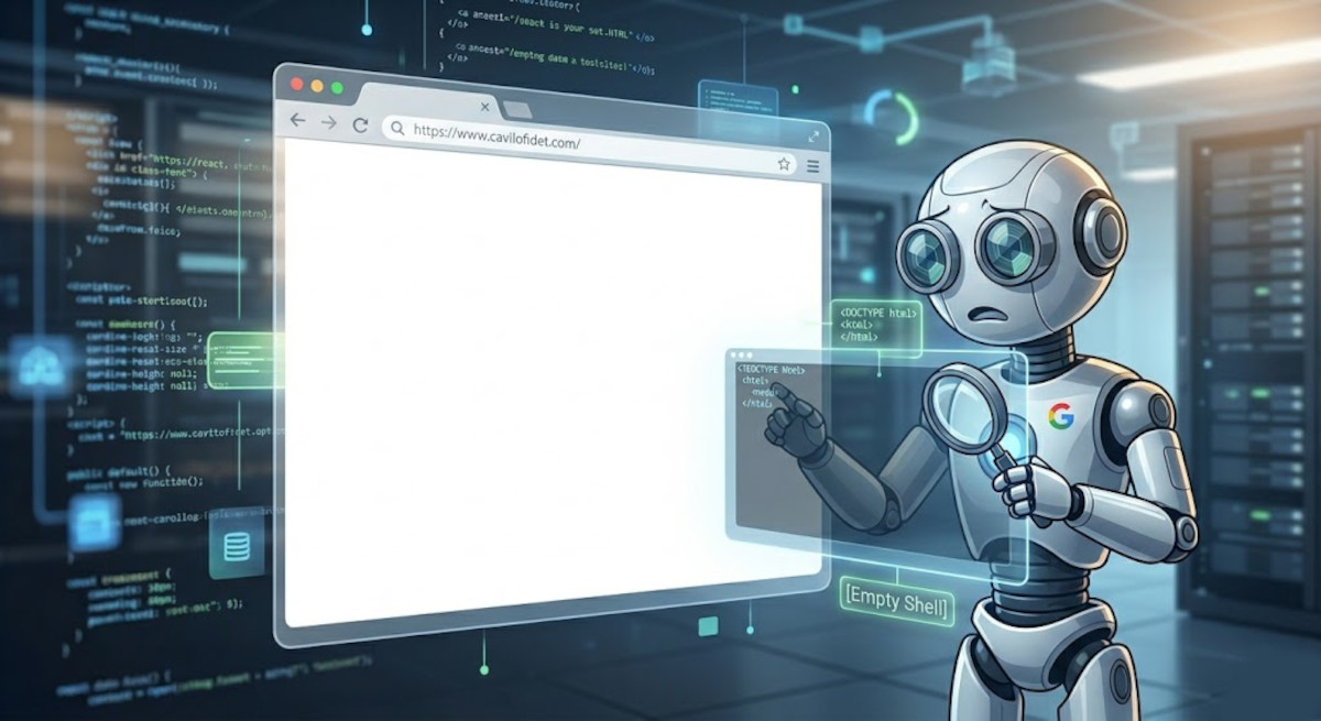 Googlebot sees empty website that has been AI generated, a JavaScript SEO problem preventing getting indexed by search engines like Google.