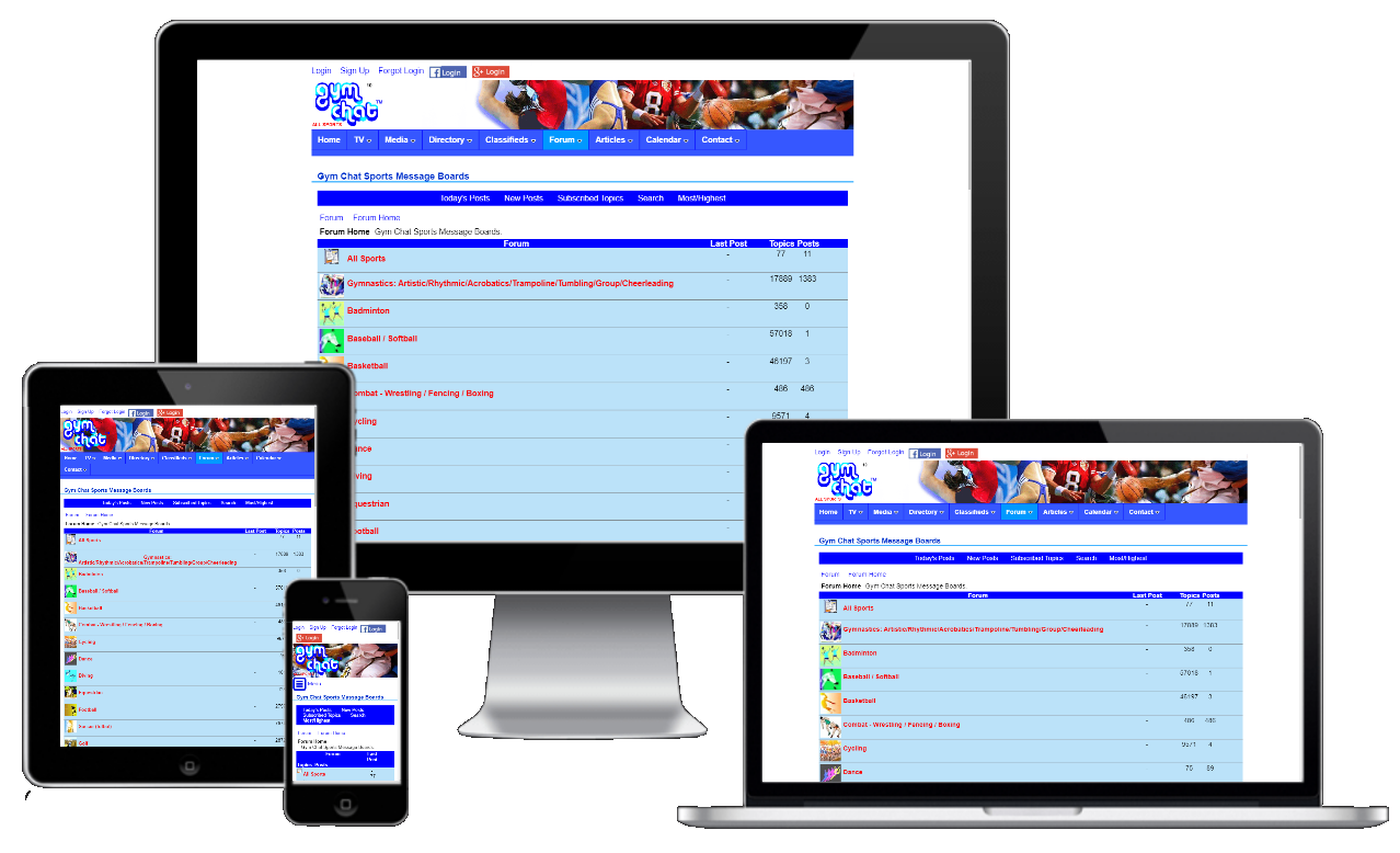 Gym Chat responsive, mobile friendly wbesite