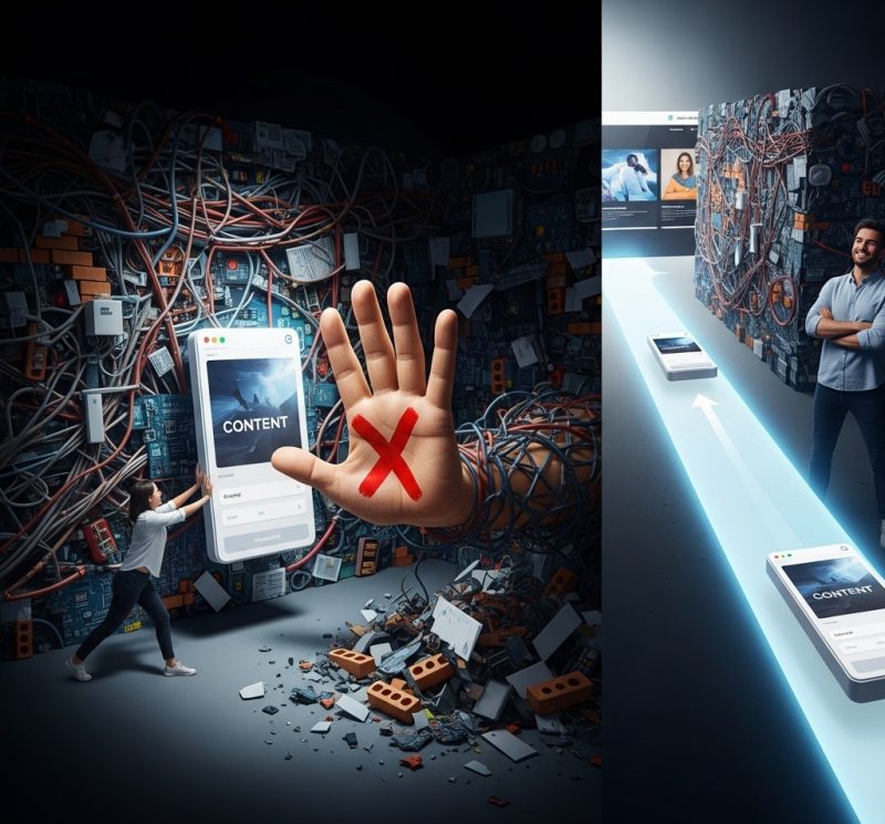 hard design changes that alter the content, vs easy web design that keeps the content flowing