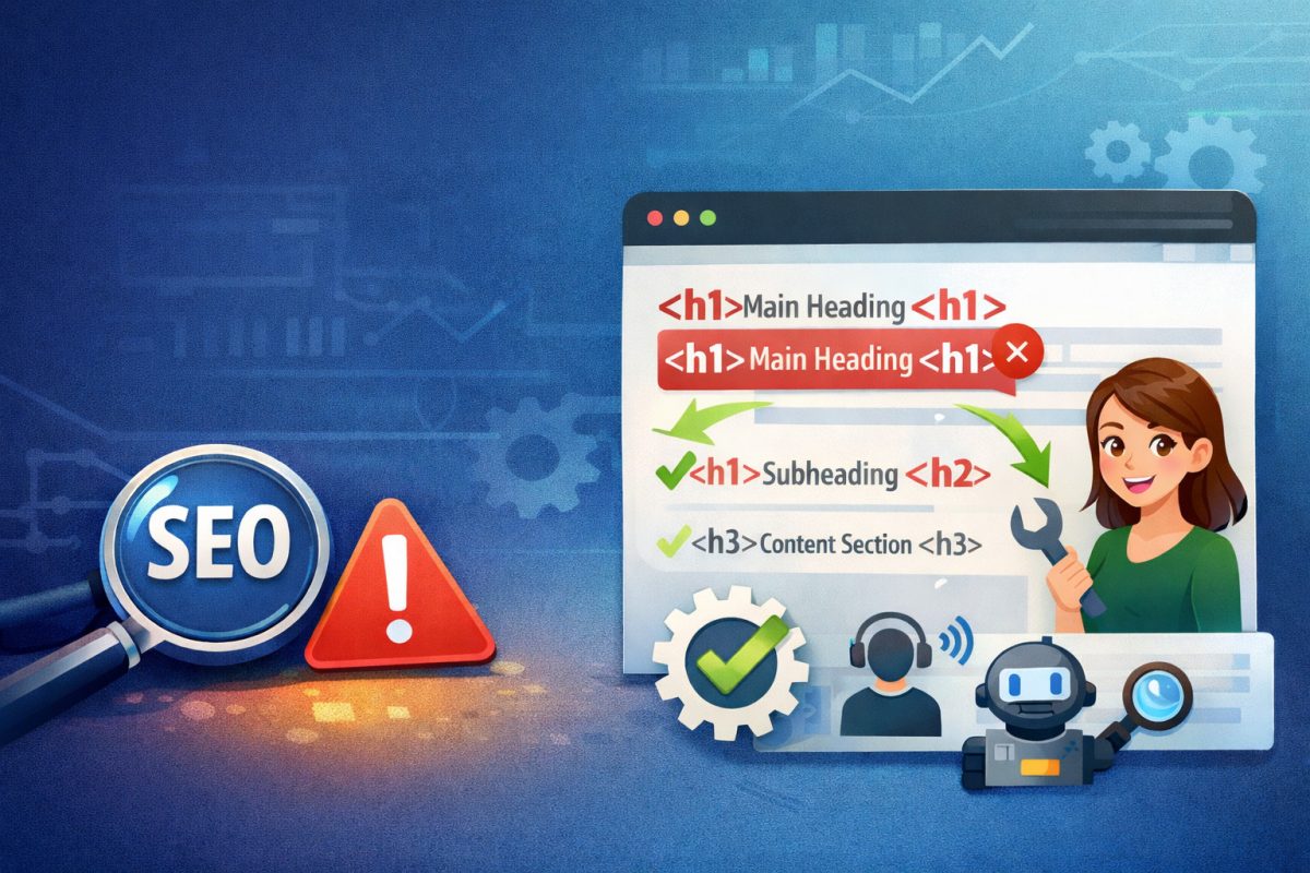 Header tags for good page structure, without H1 redundancy