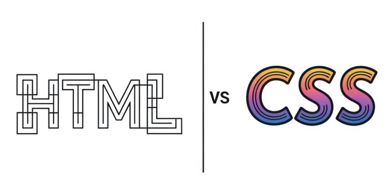 HTML for structure, vs CSS for styling