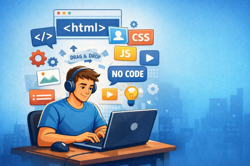 Learning web development, with coding and no-code website builders