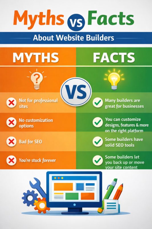 Myths vs facts about website builders