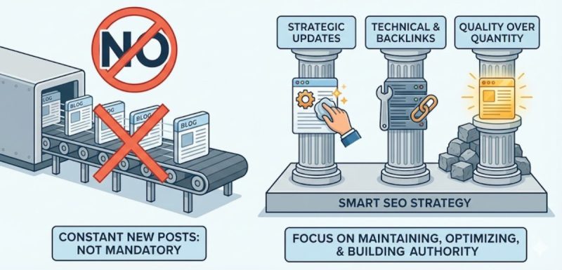New posts not required, quality content for SEO