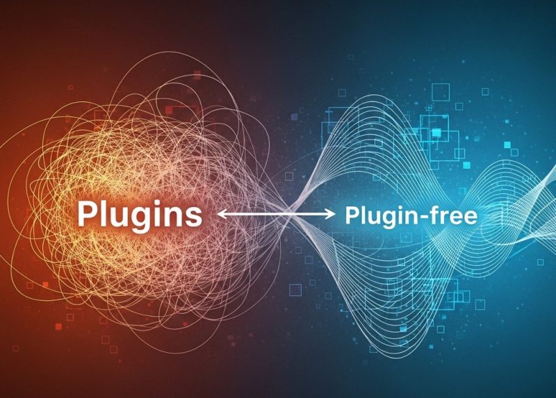 Plugins vs plugin-free websites, visualization