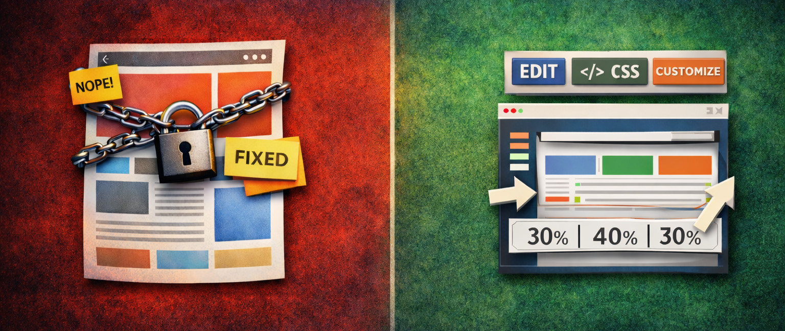 Rigid vs flexible and customizable website builders