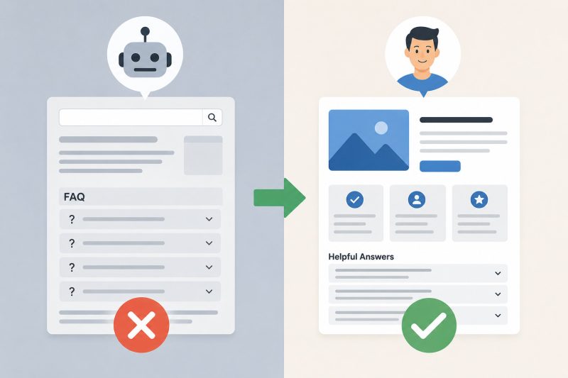 Search-engine-first vs people-first content and faq