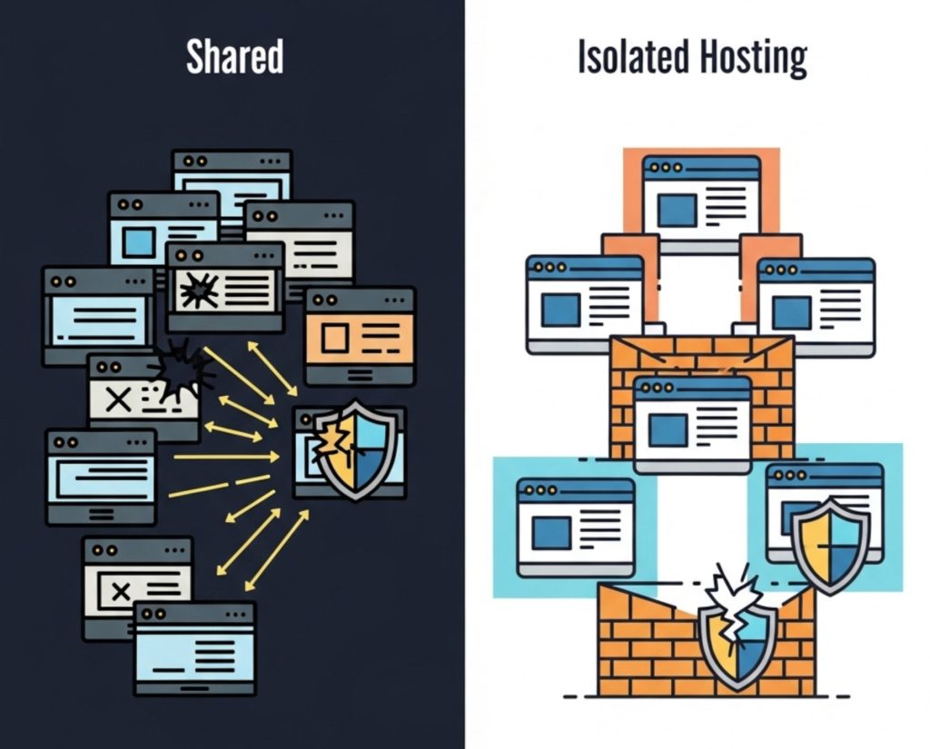 Can one hacked website lead to others being compromised on Shared Hosting?