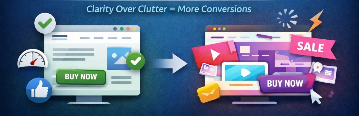 Simple website design, more conversions, vs fancy, clutter