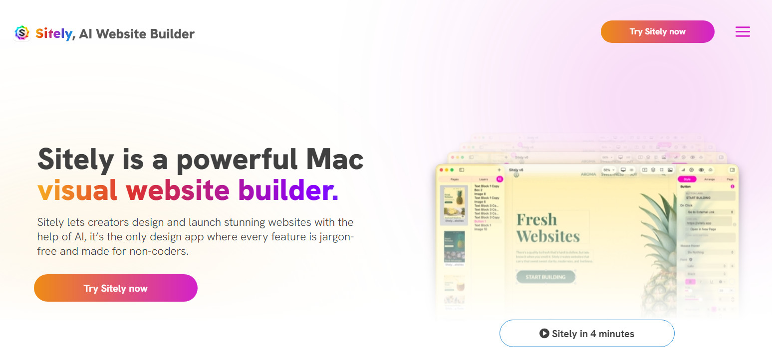 Sitely website screenshot