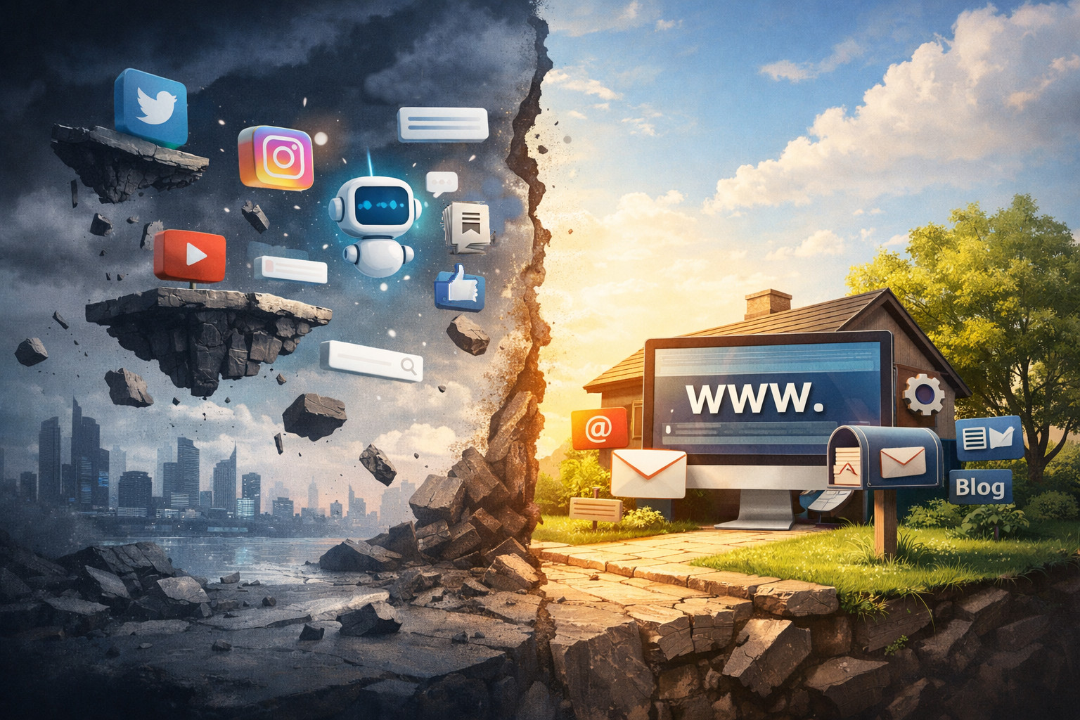 Social Media platforms, AI, vs owning your own personal website, blog, and mailing list