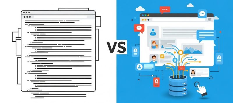 Static vs Dynamic websites - interaction