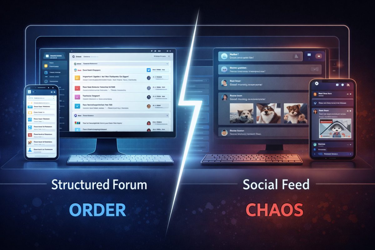 Structured Forum vs Social Feed Chaos