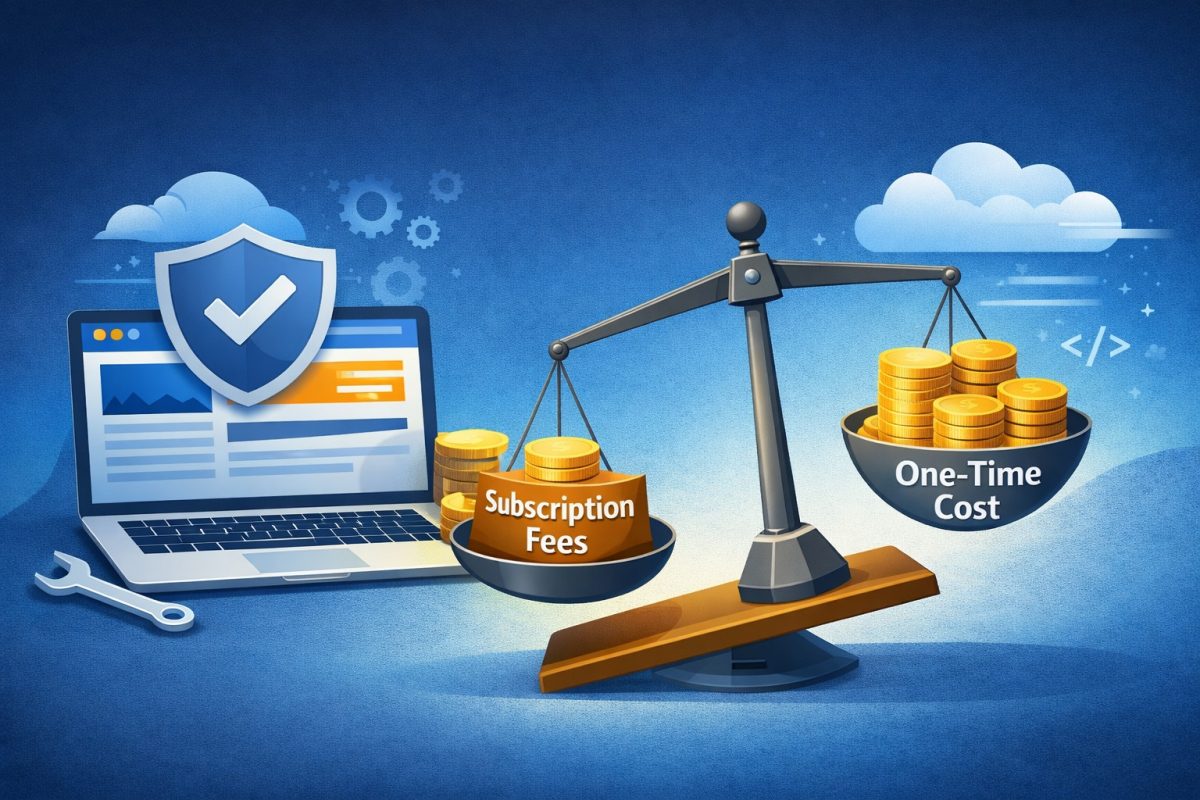 Trustworthy, secure, flexible website builder, subscription fees vs one-time cost