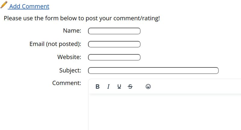 UltimateWB built-in Comments & Ratings app