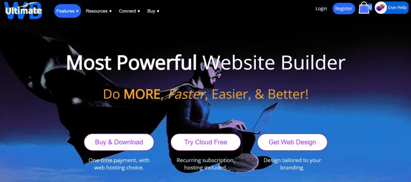 UltimateWB - most powerful website builder, hero image
