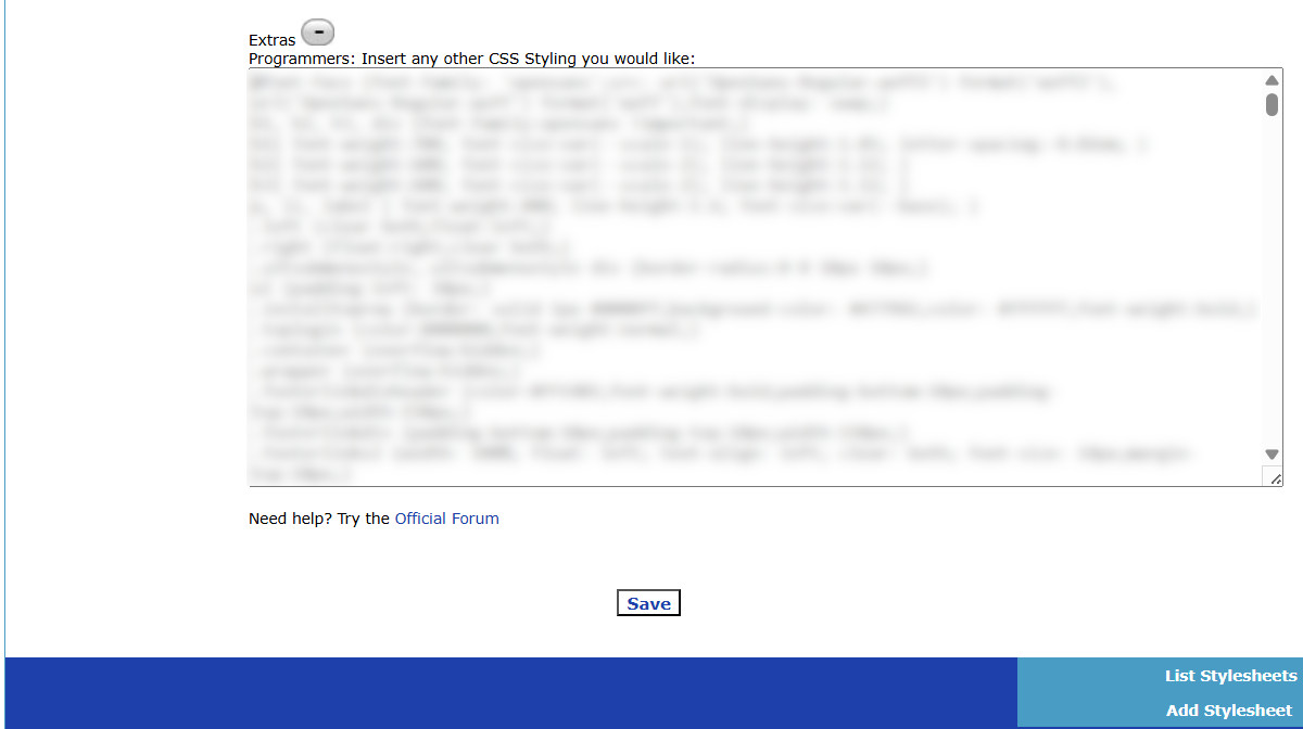 UltimateWB Styles Manager, bottom Extras section