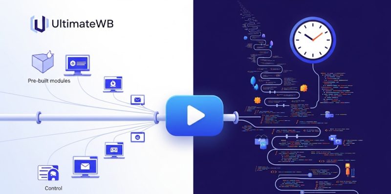 Save time with UltimateWB website builder vs coding from scratch