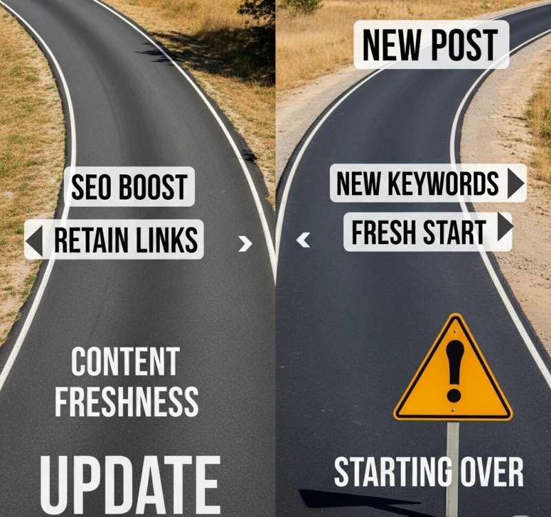 choose to update blog post or write a new one, for best seo strategy