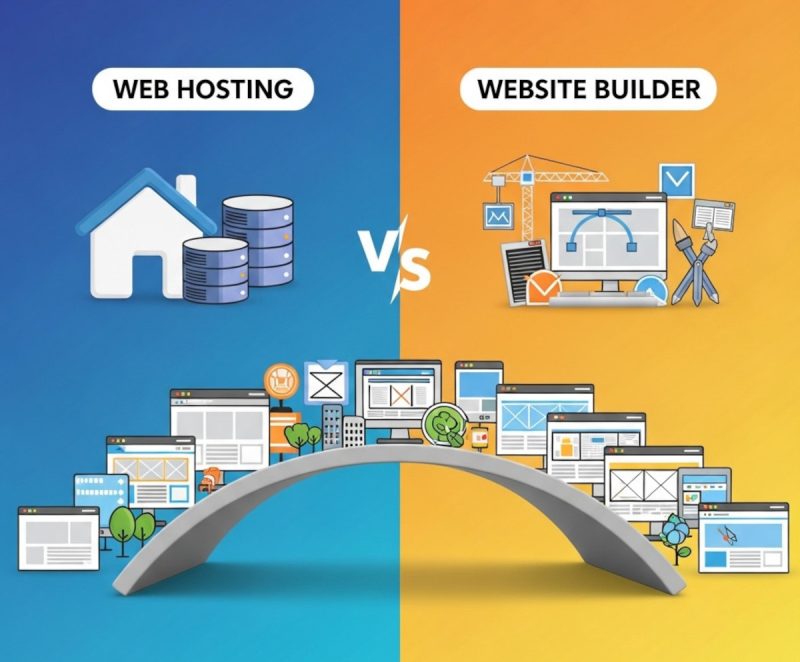 Web hosting vs website builder