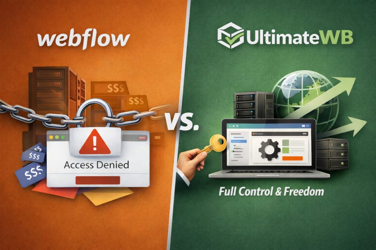 Webflow access issues and high pricing, vs ultimatewb full control and freedom