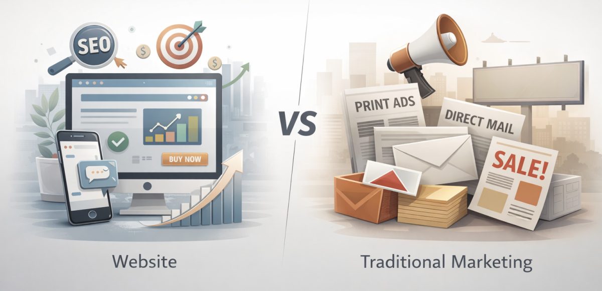 Website design & SEO vs traditional marketing