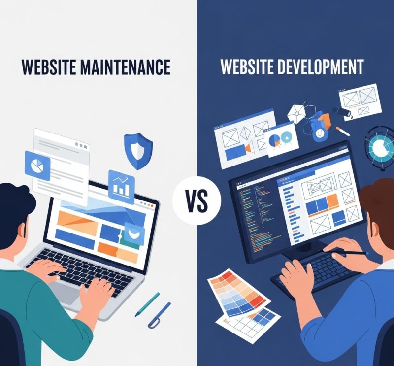 Website maintenance vs website development