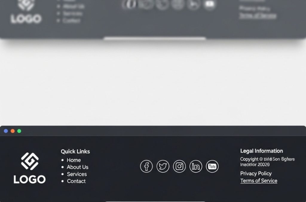Website Page Footer design, content, structure
