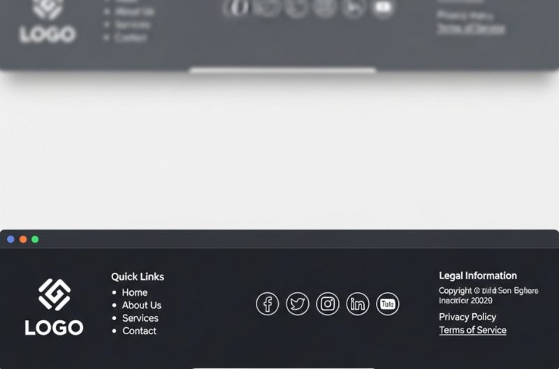 Website Page Footer design, content, structure