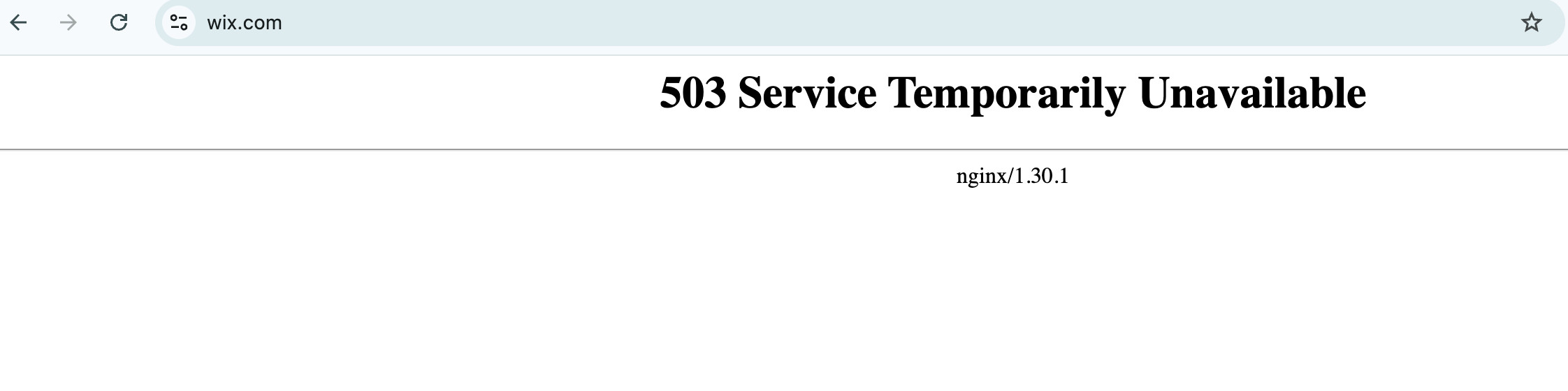 Wix services offline, 503 Service Temporarily Unavailable error, platform outage