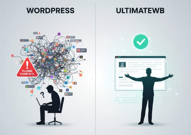 WordPres - complicated plugins - vs UltimateWB - easy alternative