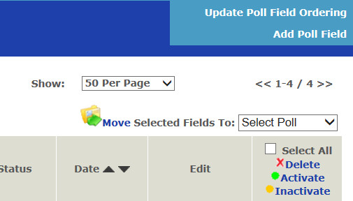 Add Poll Field link