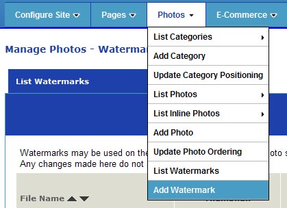 Add watermark for photos, Ultimate Web Builder software