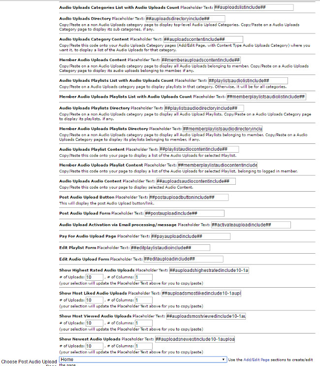 Audio Uploads App Setup