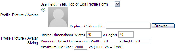 Member Avatar / Profile Picture Option
