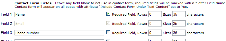 Ultimate Web Builder Contact Form Fields and Configurations
